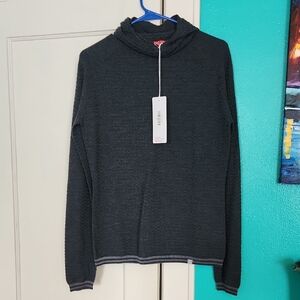 NWT Krimson Klover Grey Permafrost Sweater Hoodie 100% merino wool, Size Medium